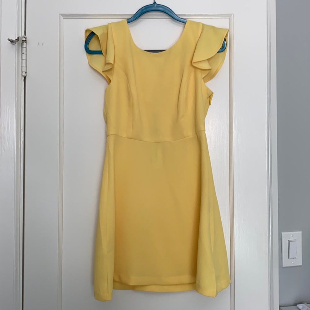 BCBG yellow ruffled dress